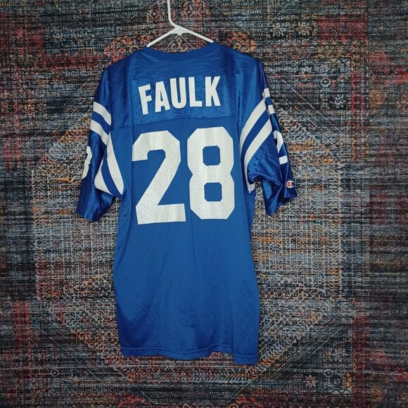 Vintage Champion mens Marshall Faulk Colts NFL away jersey 48 - Picture 1 of 8